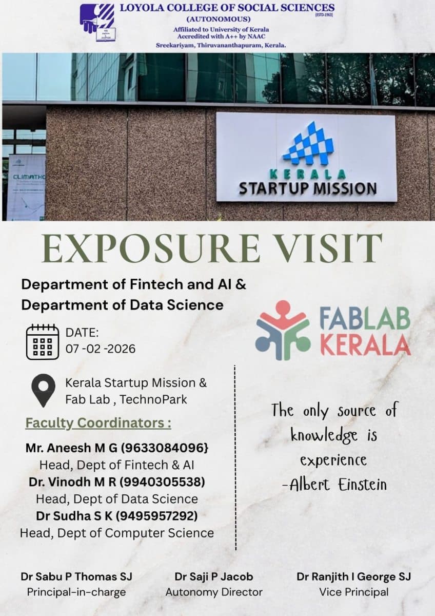 Exposure Visit – Kerala Startup Mission & FABLAB Kerala. 07 Feb 2026